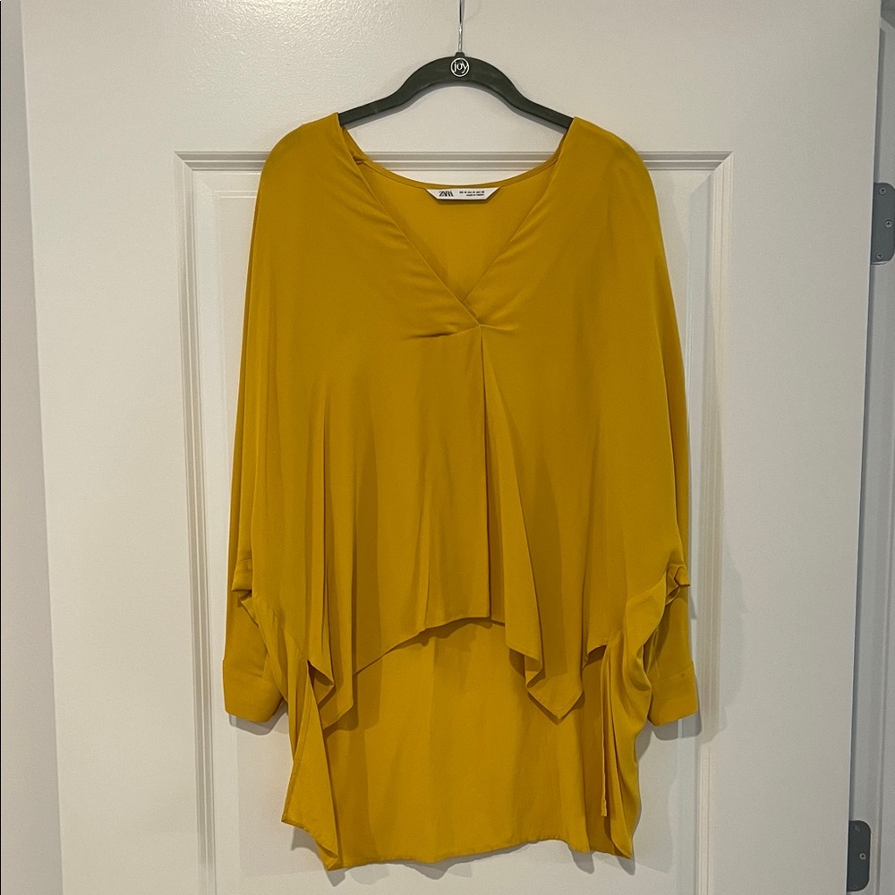 NWOT Zara Mustard Yellow Blouse